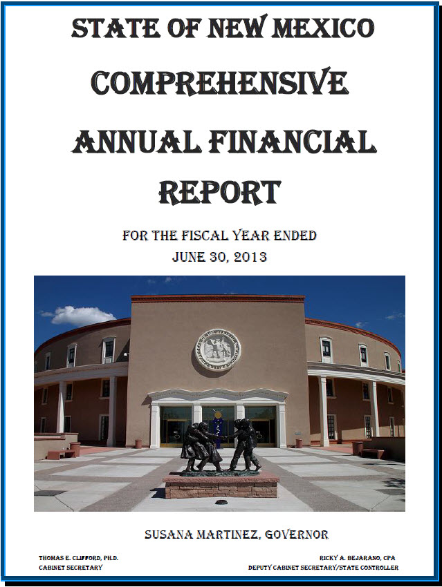 State of NM Comprehensive Annual Financial Report Image