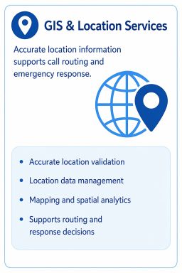 GIS & Location Services - 25pct GIS & Location Services: Accurate location information supports Call Routing and Emergency Response